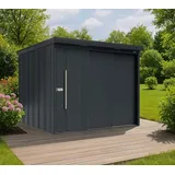 Takubo Casa L | Metall Gerätehaus mit Boden | Anthrazit - Anthrazit
