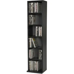 TECTAKE Standregal Medienregal mit 6 Fächern 90x21x20cm