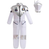 Lito Angels Astronaut Raum Raumfahrer Raum Raumanzug Kostüm Verkleidung mit Helm für Kleinkind Mädchen und Jungen Größe 4-5 Jahre 110, Weiß (Tag-Nummer 110)