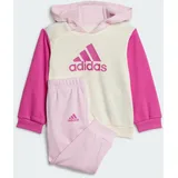 Adidas Essentials Colorblock Kids Jogginganzug Ivory / Semi Lucid Fuchsia / Clear Pink 68