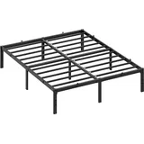 Ochama Einzelbettgestell, Bett, 140 x 190 cm, Metallbett, Bettrahmen, Unterbettaufbewahrung, modern, einfacher Aufbau, schwarz