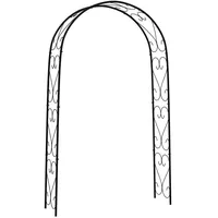Outsunny Rosenbogen, Torbogen aus Stahl, Gartenbogen für Kletterpflanzen, Schwarz