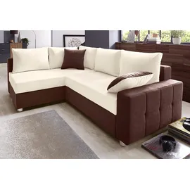 Collection AB Eckcouch Kunstleder 2-Sitzer Braun