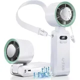 Mini-ventilator, Handventilator Mit Led-anzeige, Kühlfunktion, 1–199 Geschwindigkeitsstufen, 5000-mah-akku, Nackenventilator Mit Turbofunktion Für Reisen, Outdoor-aktivitäten, Camping Und Zuhause – Cr