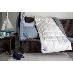 Baumwollbettdecke BILLERBECK "Ancona Superlight, Bettdecken für den Sommer, Decke", weiß, B:155cm L:220cm, Bezug: 100% Baumwolle. Füllung: 100% Baumwolle, Bettdecken, Sommerdecke mit Baumwollfüllung