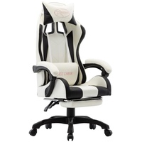 VidaXL Gaming-Stuhl mit Fußstütze Kunstleder weiß/schwarz