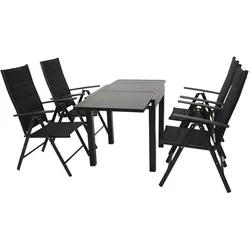 Sitzgruppe Alu Florenz klein - Farbe:Anthrazit / Schwarz -  aus: Aluminium / Kunstgewebe
