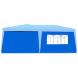 Defacto 2X Seitenteile 3m mit Seitenwand/Seitenteil und Fenster 300x180cm für 3x3 m, 3x6 m Pavillon, Festzelt, Partyzelt, Faltpavillon Seitenwände Seitenwänden Blau