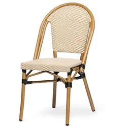 Bistromania Terrassenstuhl LAZARE - Beige und Weiß Textilene