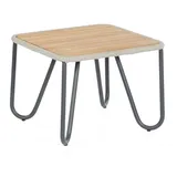 SonnenPartner Lounge-Beistelltisch Charité Alu/Polyrop e silbergrau/Teak SonnenPartner