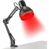 AFKSMILE Infrarotlampe 100W Infrarotlicht Rotlichtlampe Wärmelampe Schmerzlinderung, E27 inkl schwarz