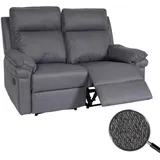 Mendler 2er Kinosessel HWC-L94, Relaxsessel Fernsehsessel Sofa, Armlehne Liegefunktion Nosagfederung Stoff/Textil ~ dunkelgrau