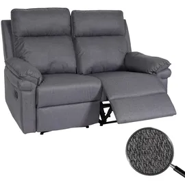 Mendler 2er Kinosessel HWC-L94, Relaxsessel Fernsehsessel Sofa, Armlehne Liegefunktion Nosagfederung Stoff/Textil ~ dunkelgrau