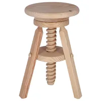 Wellhome Drehbarer Runder Drehhocker aus Holz, lackfrei, 29 x 29 x 64 cm
