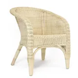 Dekoleidenschaft Rattansessel Luxus handgefertigt, Rattanstuhl mit hoher Rücksenlehne, Loungesessel, Korbsessel,