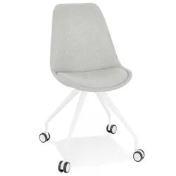 Bürostuhl mit Rollen | Gepolsterter Schreibtischstuhl aus Metall und Textilien | Ergonomischer Arbeitsstuhl mit gebogener Rückenlehne | Kadima Design