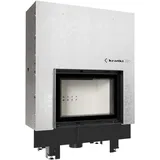 Kratki Kamineinsatz aus Stahl MBM 10 kW Ø 200 mit Schiebetür - Schwarz