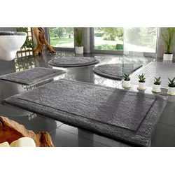 Badematte HOME AFFAIRE "Kapra" Gr. 3, grau, H:14mm, Baumwolle, Badematten, mit Bordüre, Badteppich, Badematte, Topseller