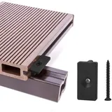 Verbund-Terrassendielen-Clips, 100 Stück – 6 mm versteckte Befestigungselemente/Kunststoff-Terrassendielen-Befestigungselemente,