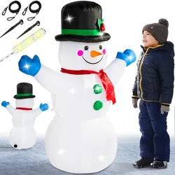 Aufblasbarer Schneemann XL beleuchtet 120cm