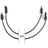plenti SOLAR 1 Paar Solarkabel je 2m Verlängerung mit Stecker und Kupplung Solar
