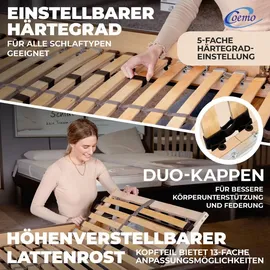 Coemo 7-Zonen Lattenrost Ergo K Kopfteil verstellbar 100 x 200 cm