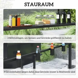 Outsunny Grillpavillon 2,5 x 1,6 m Schwarz