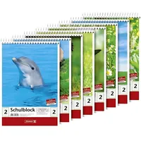 Brunnen 104198201 Schulblock A5 40 Blatt, spiralgebunden, microperforiert