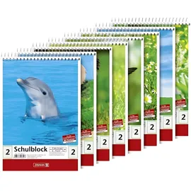 Brunnen 104198201 Schulblock A5 40 Blatt, spiralgebunden, microperforiert