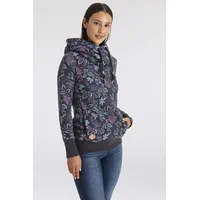 Ragwear Sweater »GRIPY FLOWERS O«, Hoodie mit floralem All Over-Druck Gr. L (40), black, , 94954307-L