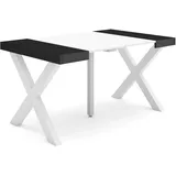 SKRAUT HOME Ausziehbarer Konsolentisch 140x90x73cm Schwarz und Weiß