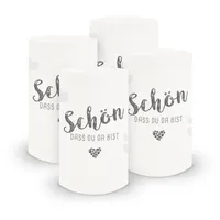 itenga Windlicht Schön dass du da bist 10 x 21 cm