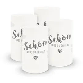 itenga Windlicht Schön dass du da bist 10 x 21 cm