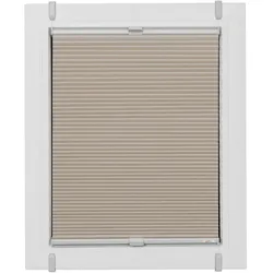 Plissee SUNLINES "Start-up Style Honeycomb", beige (sand, weiß, weiß), B:70cm H:75cm, Obermaterial: 100% Polyester, Plissees, verspannt mit Simply-Fix Klemmträger, Wabenplissee, nach Maß
