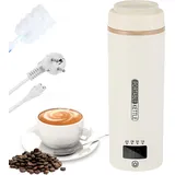 Reise Wasserkocher Klein, 500ML/300W Elektrische Wassertasse, Tragbarer Wasserkocher Edelstahl 316 mit 4 Temperaturreglereinstellungen und Warmhaltefunktion, Reisewasserkocher für Tee, Kaffee, Milch