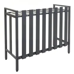 Mendler Verkleidung für Klimaanlage/Wärmepumpe HWC-K58, Abdeckung Schutzgitter Pflanzenregal, Metall 80x90x39cm ~ grau