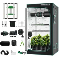Mars Hydro Smart Growzelt Komplettset mit Smart Controller43,E3000 App Fernbedienung Dimmbar Light,100X100X180cm 1680D Hohe Reflektivität Mylar Grow Box Komplettset,4" App-Steuerung Belüftungssat