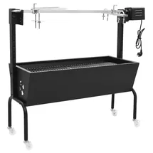 vidaXL BBQ Rotisserie Edelstahl schwarz