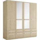Priess Kleiderschrank PRIESS "Schrank Garderobe Wäscheschrank Barcelona in 5 Breiten", braun (edelbuchefarben), B:185cm H:193cm T:54cm, Holzwerkstoff, Schränke, Kleiderschrank, viel Stauraum, geräumige Schubkästen, mit Spiegel, MADE IN GERMANY