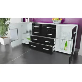 Vladon SIDEBOARD Noah Sandgrau Hochglanz