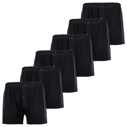 YOURBASICS Herren Jersey-Boxershorts, 6er Pack - Cotton, Eingriff mit Knopf, Muster, Multipack Schwarz M