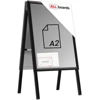 ALLboards Doppelseitige Werbetafel, Kundenstopper, Größe: in einem schwarzen Aluminiumrahmen,