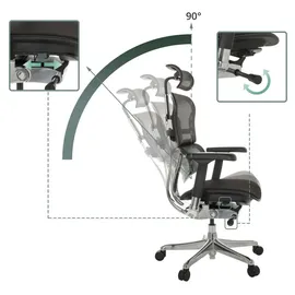 HJH Office Ergohuman Gen2 Netzstoff Schwarz