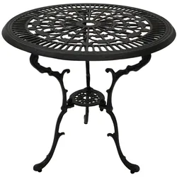 DEGAMO Tisch Jugendstil 70cm rund, Aluguss grau antik
