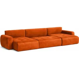kaiser möbel Ecksofa mit Schlaffunktion und Bettkasten U-Form Ivo U XL, Veloursstoff Salvador, Braun - Braun