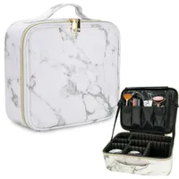 Intirilife Make Up Tasche in Marmor Optik Grau Kunststoff, 23.4x9.5x26 cm Freizeit, Wellness, Körperpflege, Kosmetik