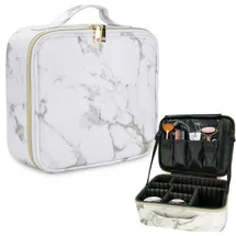 Intirilife Make Up Tasche in Marmor Optik Grau Kunststoff, 23.4x9.5x26 cm Freizeit, Wellness, Körperpflege, Kosmetik