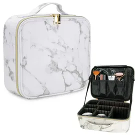 Intirilife Make Up Tasche in Marmor Optik Grau Kunststoff, 23.4x9.5x26 cm Freizeit, Wellness, Körperpflege, Kosmetik