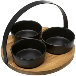 Secret de Gourmet - 4-teiliges Snack-Set, schwarze Akazie