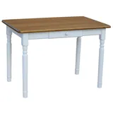 Küchentisch Esstisch Speisetisch Tisch Weiss Farbe Eiche mit Schublade - 80 x 80 cm
